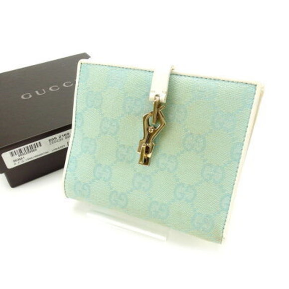 Gucci Wallet GG Canvas Blue White - Picture 1 of 6